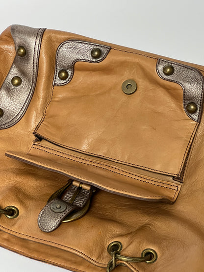 Metallic Leather Tote Bag