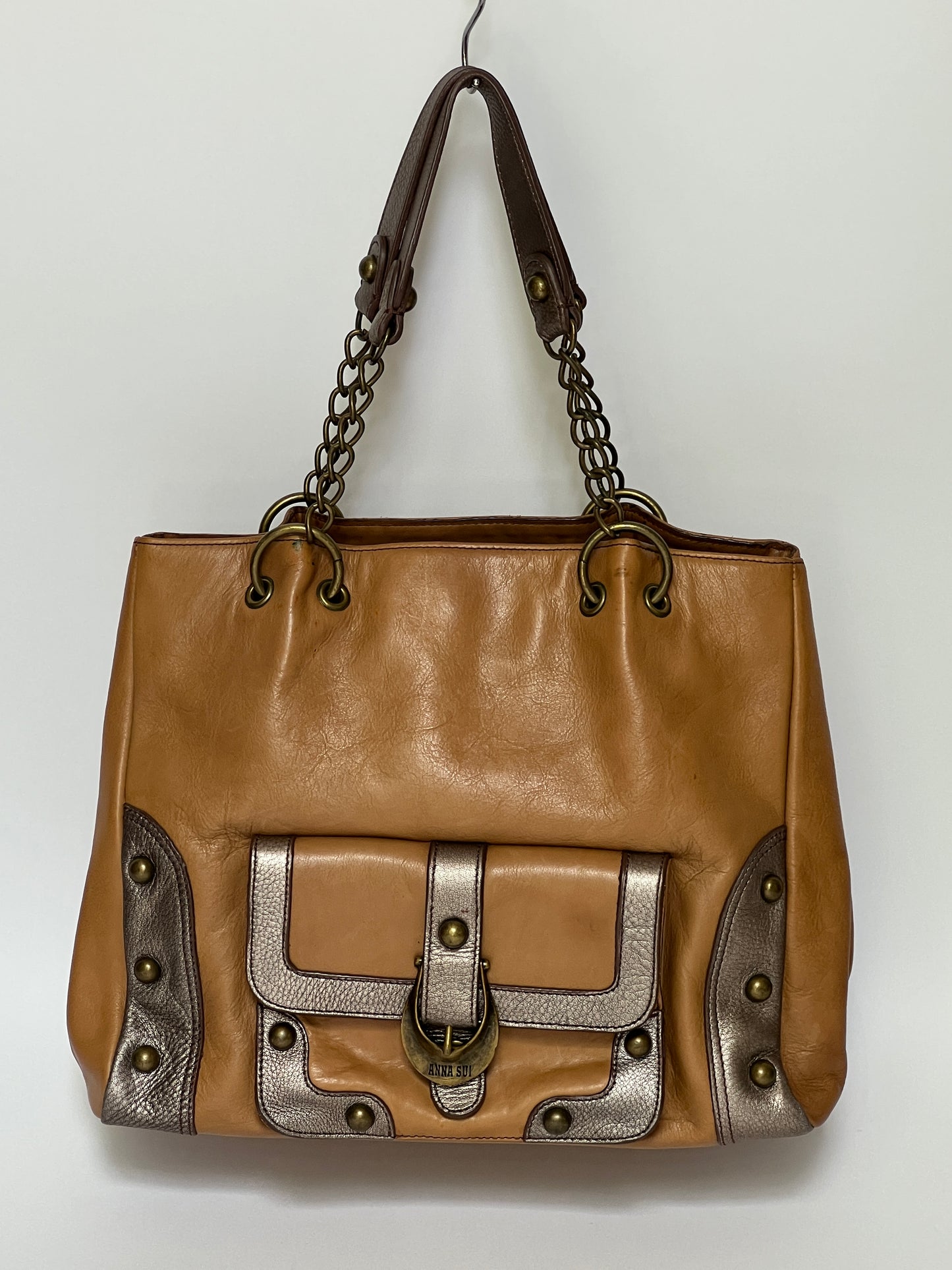 Metallic Leather Tote Bag