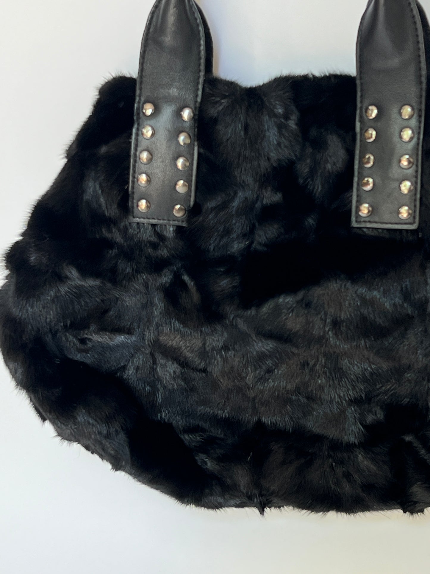 Fur Studded Shoulder Bag