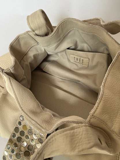 Trés Studded Leather Tote Bag