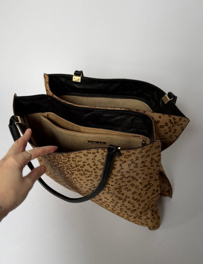 Bottega Veneta Leopard Print Pony Hair Tote