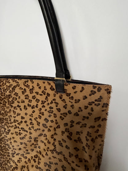 Bottega Veneta Leopard Print Pony Hair Tote