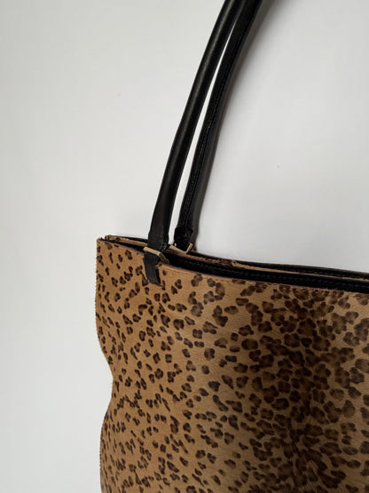 Bottega Veneta Leopard Print Pony Hair Tote