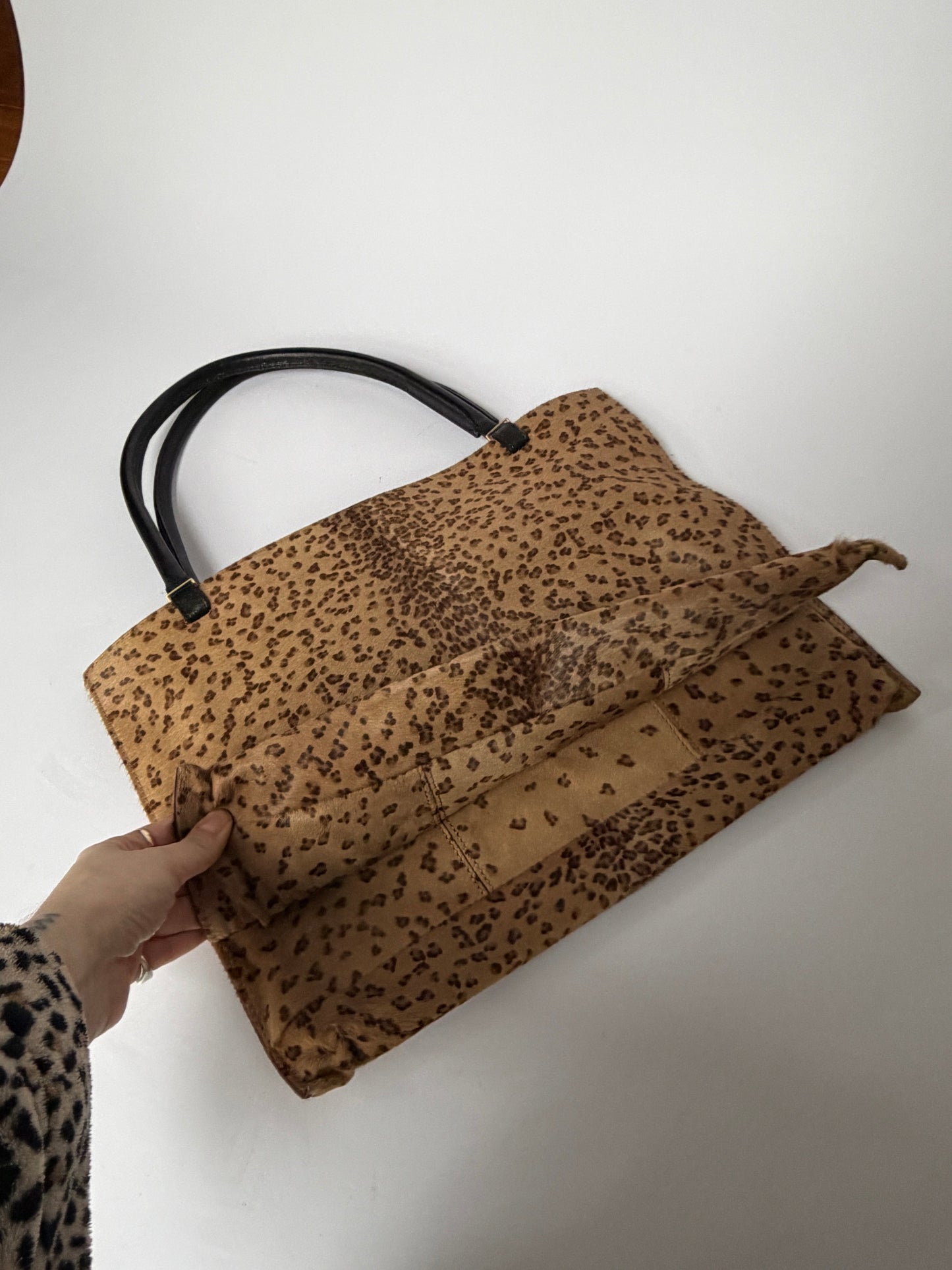 Bottega Veneta Leopard Print Pony Hair Tote