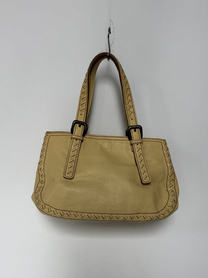 Bottega Veneta Cream Leather Top Handle Bag