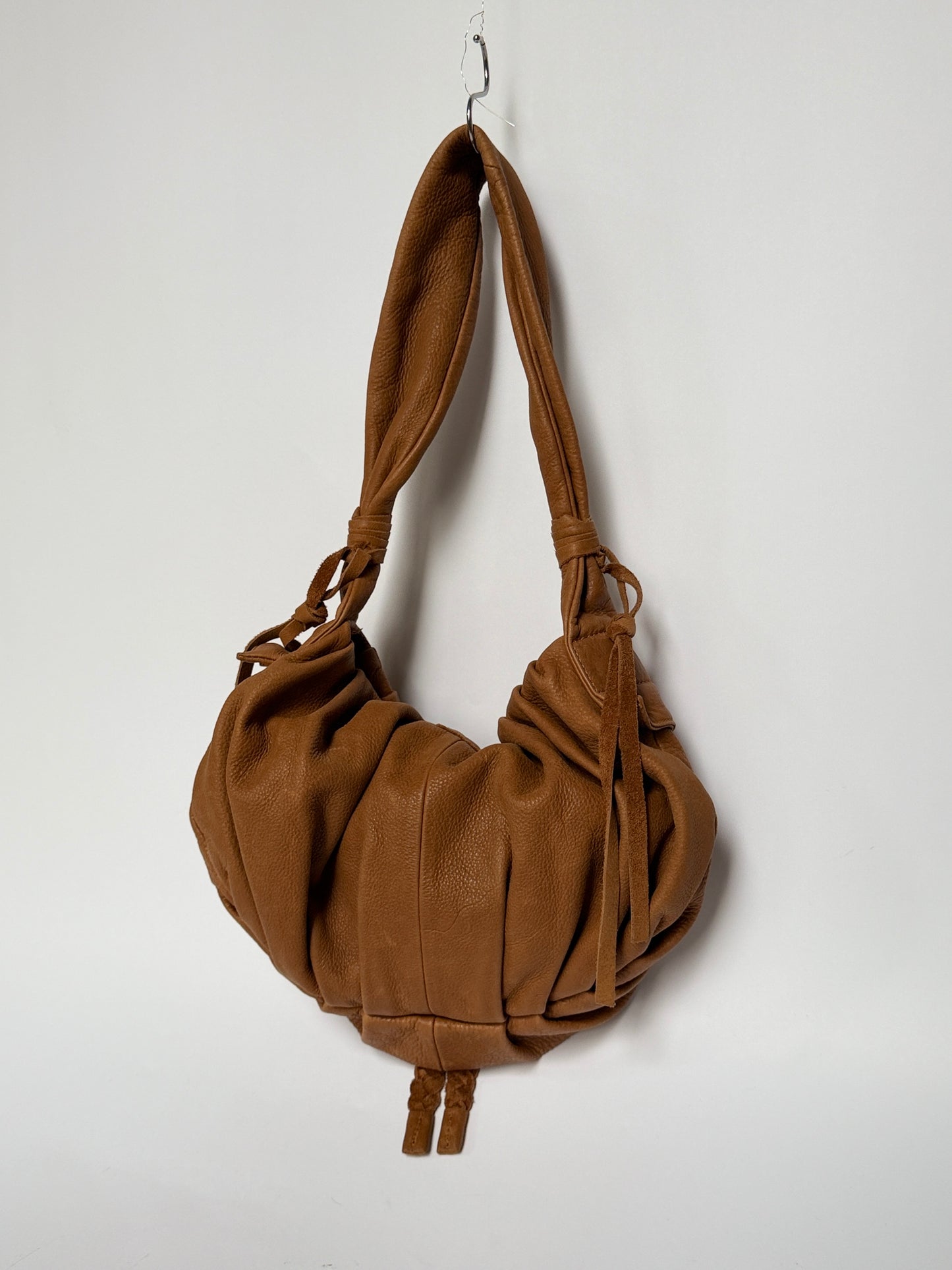 Tan Leather Shoulder Bag — Horn Toggle