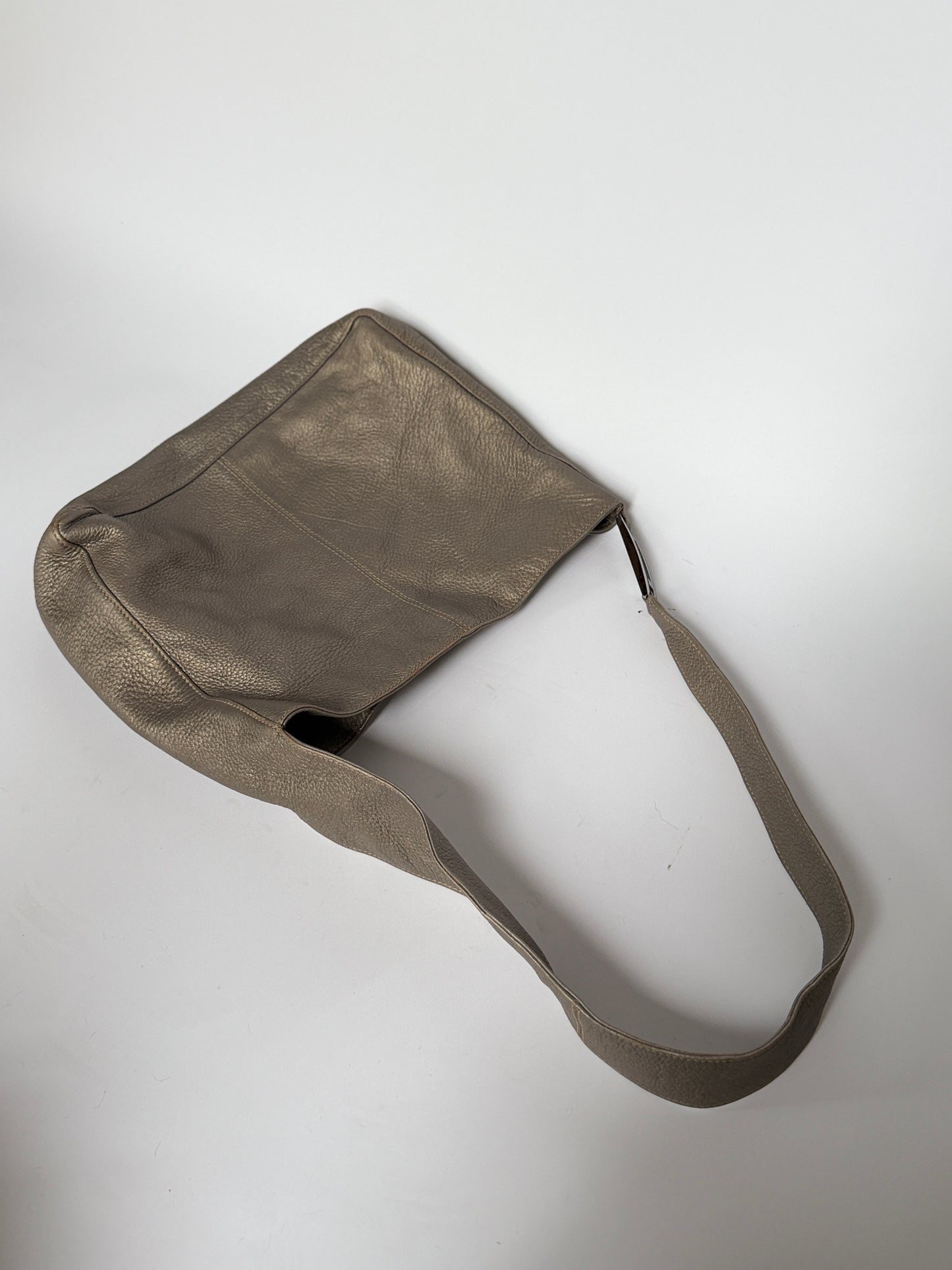 Fendi Grey Leather Bag — Silver Hardware