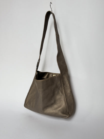 Fendi Grey Leather Bag — Silver Hardware