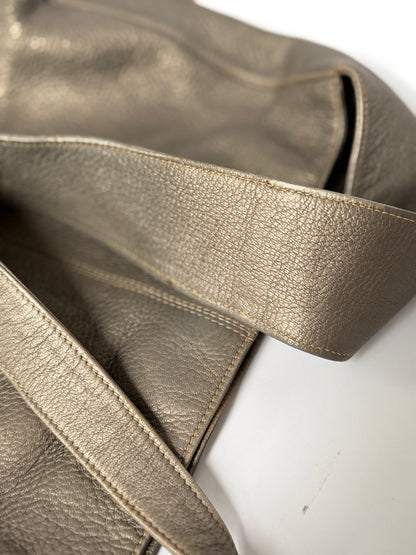 Fendi Grey Leather Bag — Silver Hardware