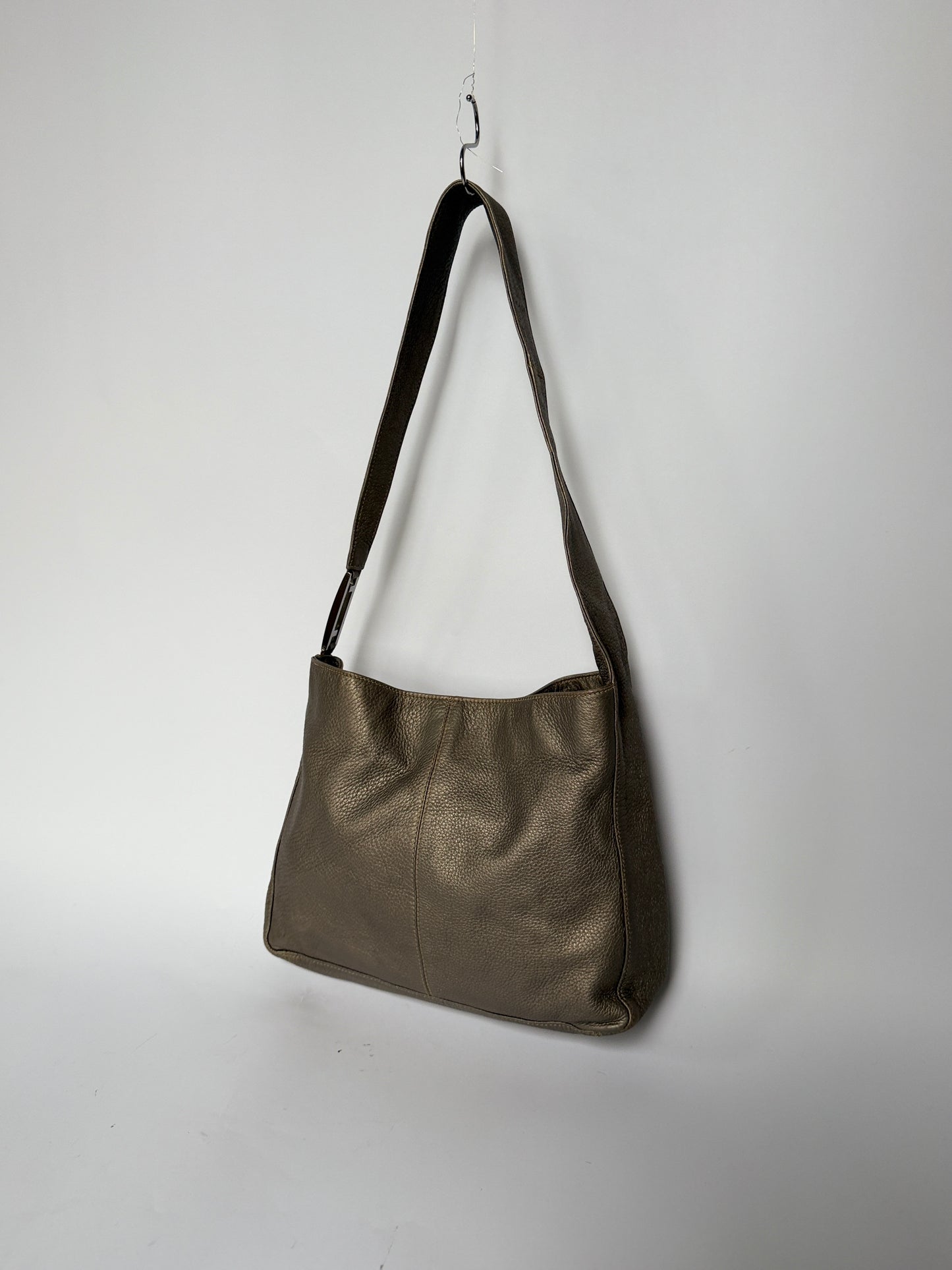 Fendi Grey Leather Bag — Silver Hardware