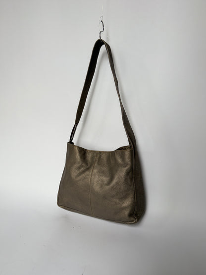 Fendi Grey Leather Bag — Silver Hardware