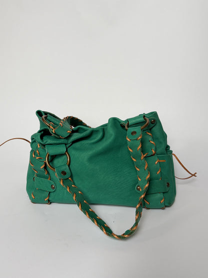 Turquoise Leather Shoulder Bag — Made in Italy