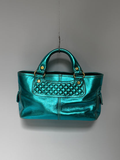 Metallic Aqua Leather Boogie Bag