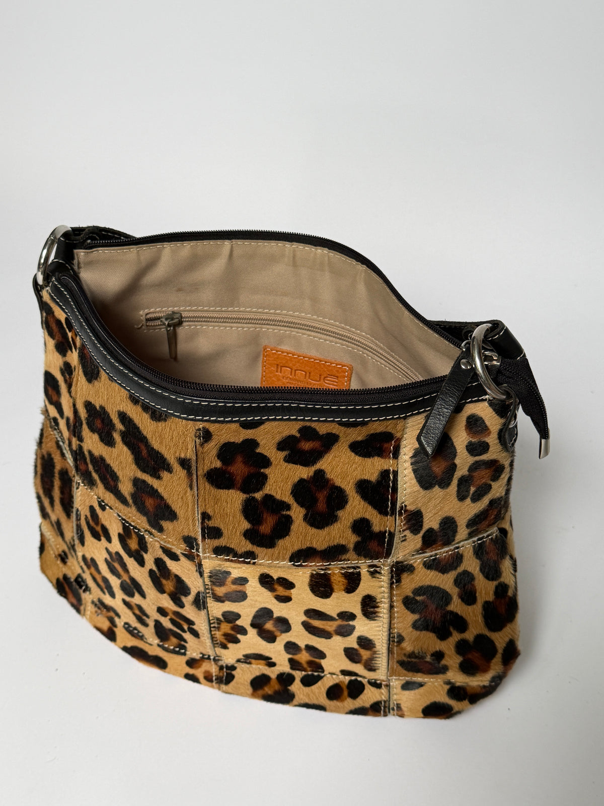 Leopard Print Patchwork Pony Hair Shoulder Bag