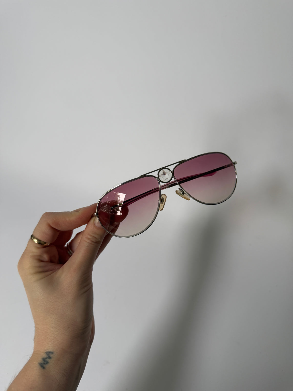 Christian Dior Hippy 1 Pink Gradient Aviator Sunglasses