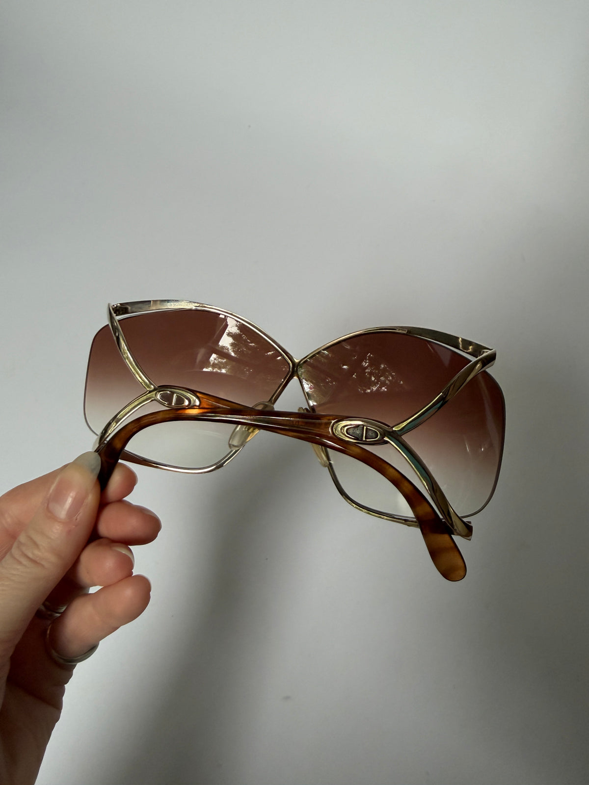 Christian Dior 2056 Gold Tortoise Butterfly Sunglasses