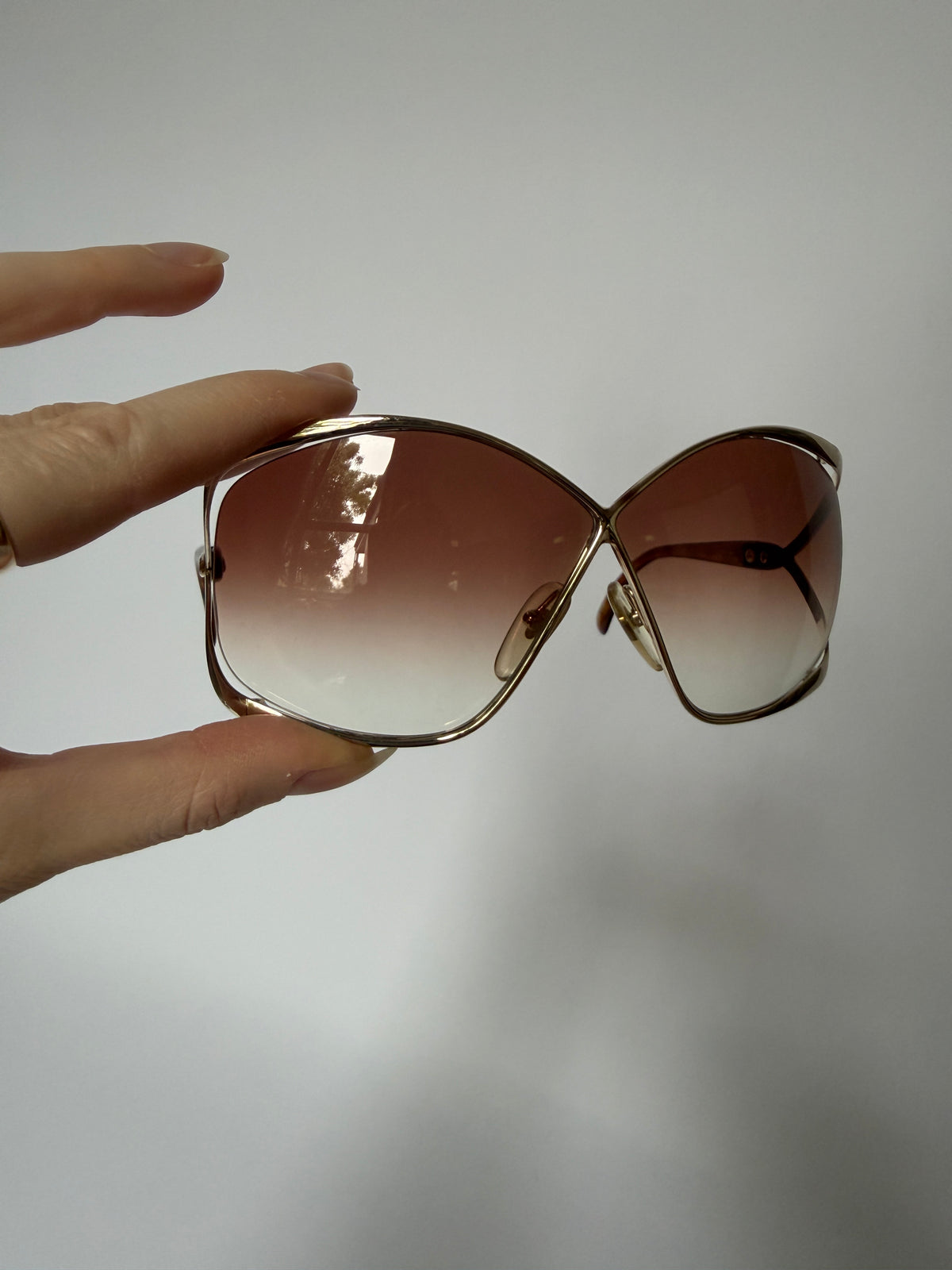 Christian Dior 2056 Gold Tortoise Butterfly Sunglasses