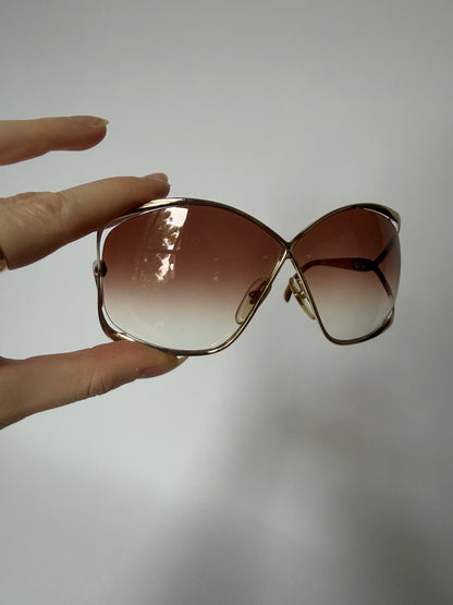 Christian Dior 2056 Gold Tortoise Butterfly Sunglasses