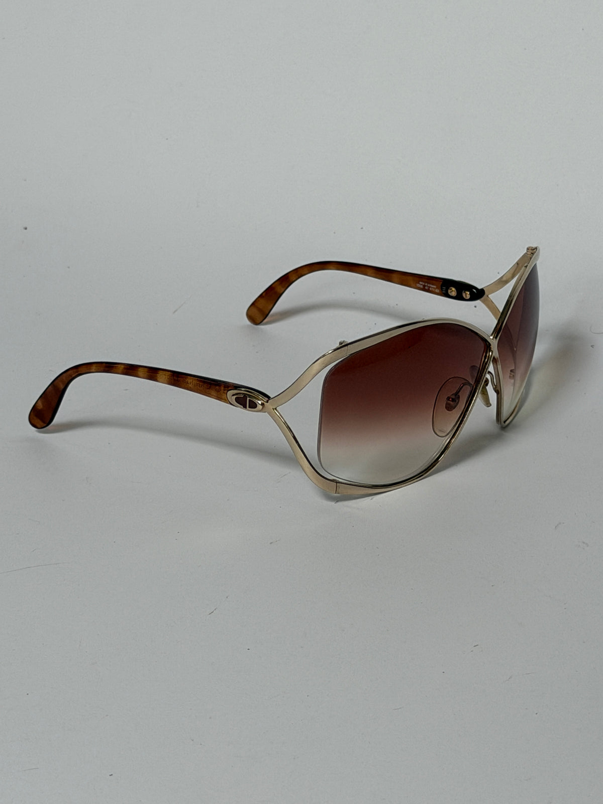 Christian Dior 2056 Gold Tortoise Butterfly Sunglasses