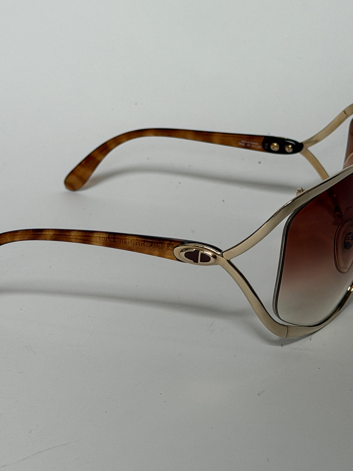 Christian Dior 2056 Gold Tortoise Butterfly Sunglasses