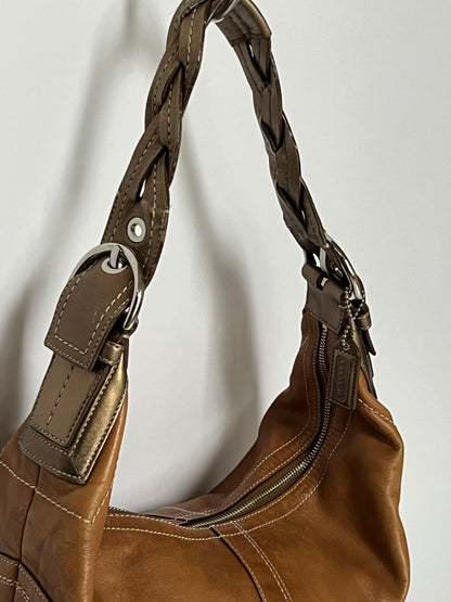 Coach Leather Hobo Plait Bag