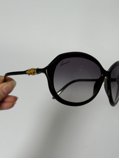 Gucci Black Bamboo Oversized Sunglasses