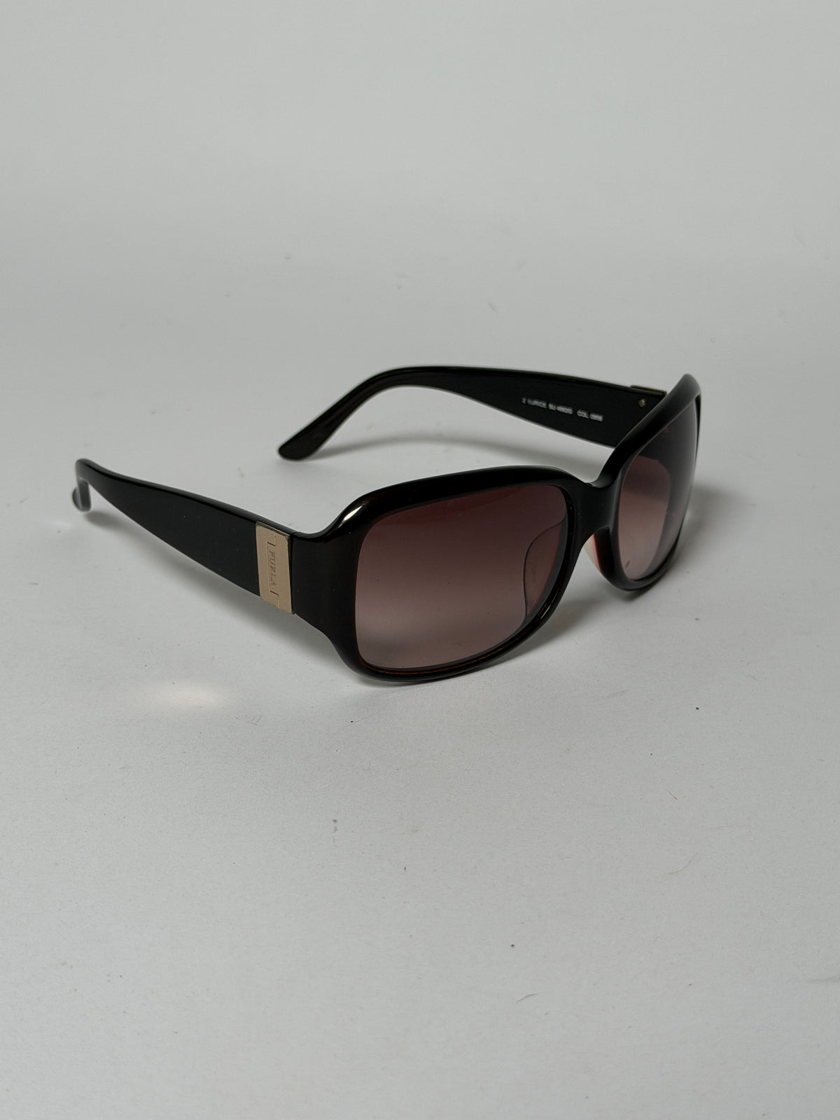 Furla Rectangular Sunglasses with Gold Logo Plaque