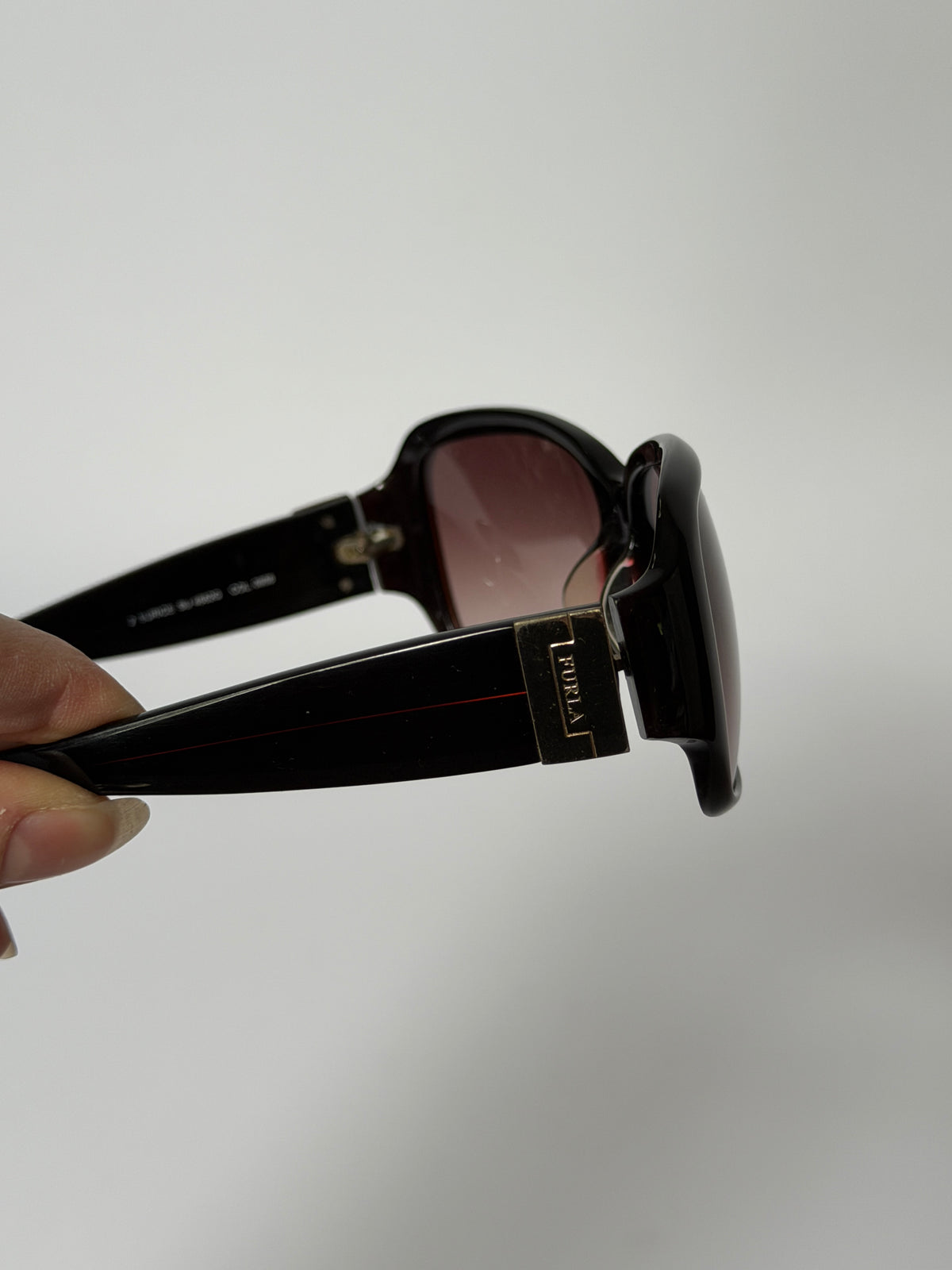 Furla Rectangular Sunglasses with Gold Logo Plaque