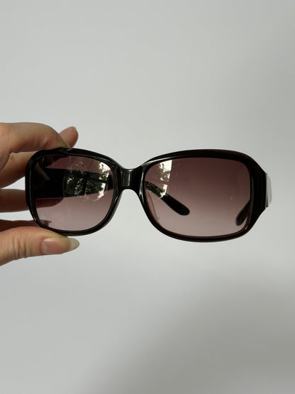 Furla Rectangular Sunglasses with Gold Logo Plaque