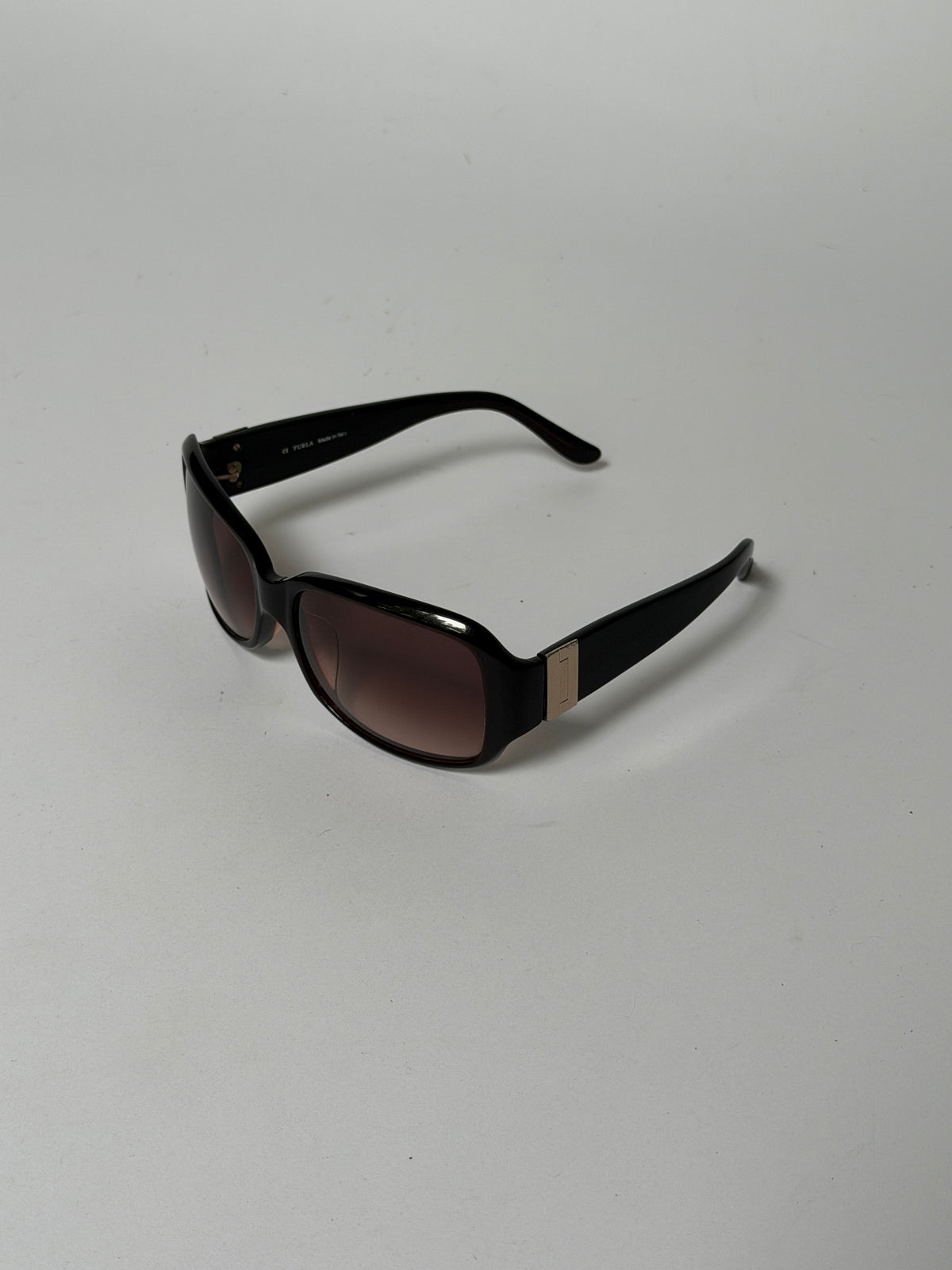 Furla Rectangular Sunglasses with Gold Logo Plaque