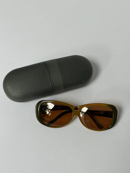 Miu Miu Olive Gradient Oversized Sunglasses