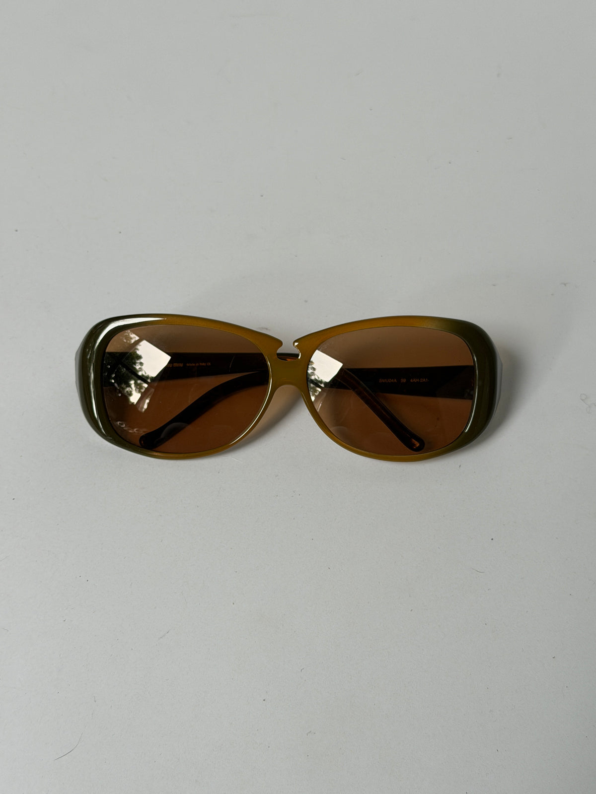 Miu Miu Olive Gradient Oversized Sunglasses