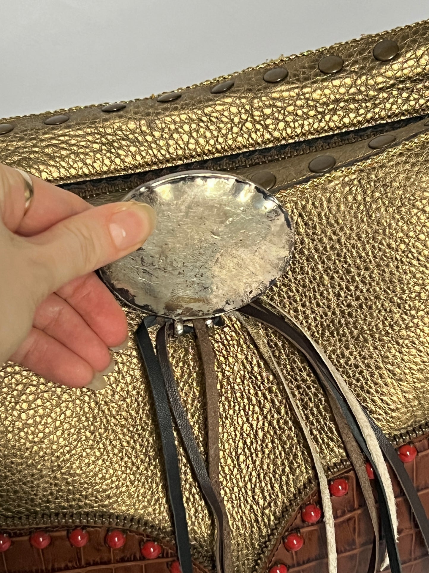 Y2K Leather Studded Bag