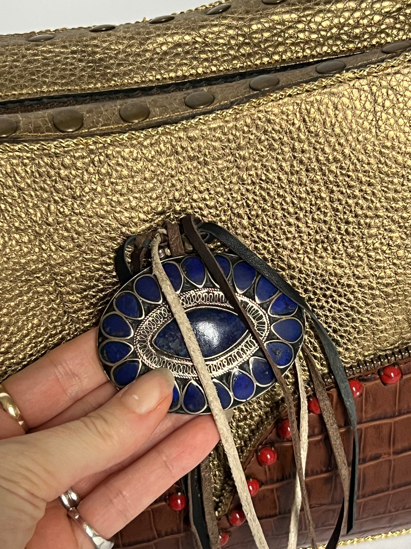 Y2K Leather Studded Bag