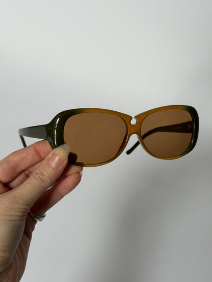 Miu Miu Olive Gradient Oversized Sunglasses