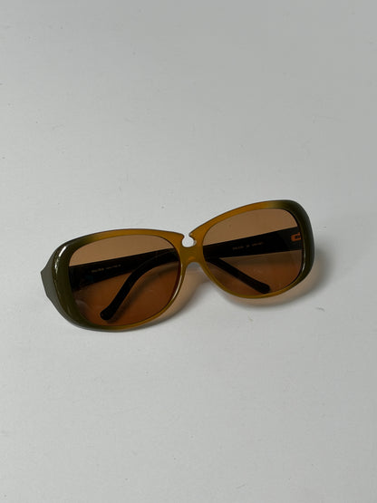 Miu Miu Olive Gradient Oversized Sunglasses