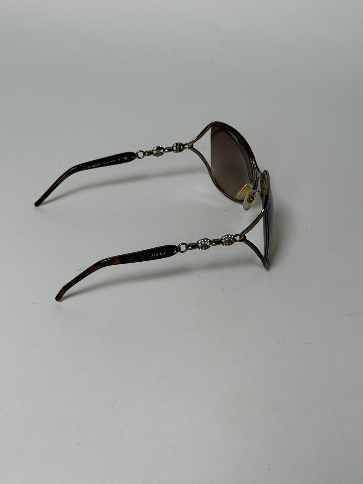 Gucci Bronze Crystal Chain Oversized Sunglasses