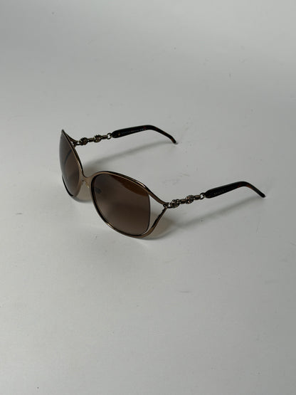 Gucci Bronze Crystal Chain Oversized Sunglasses