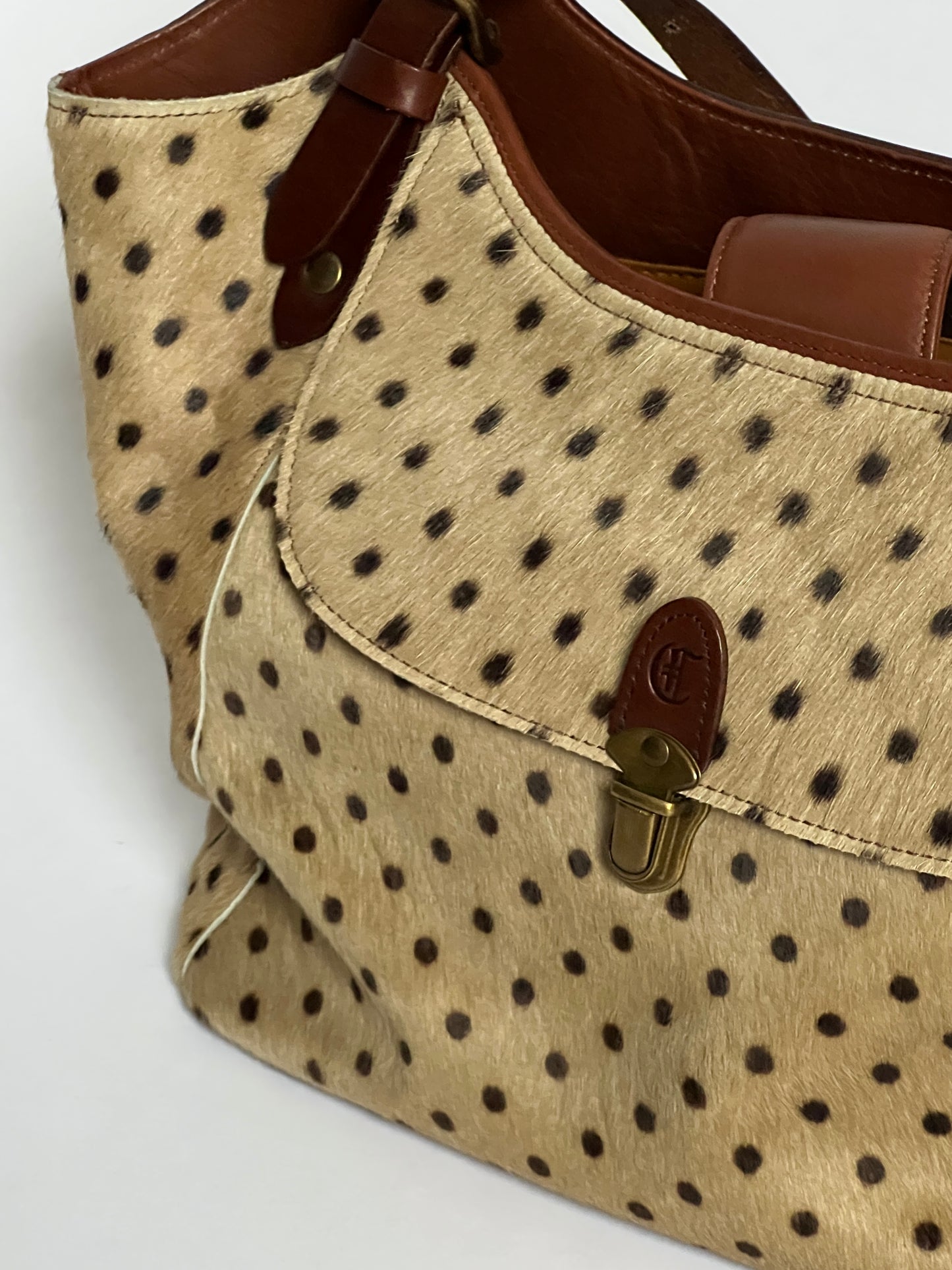 Polka Dot Cowhide Leather Bag