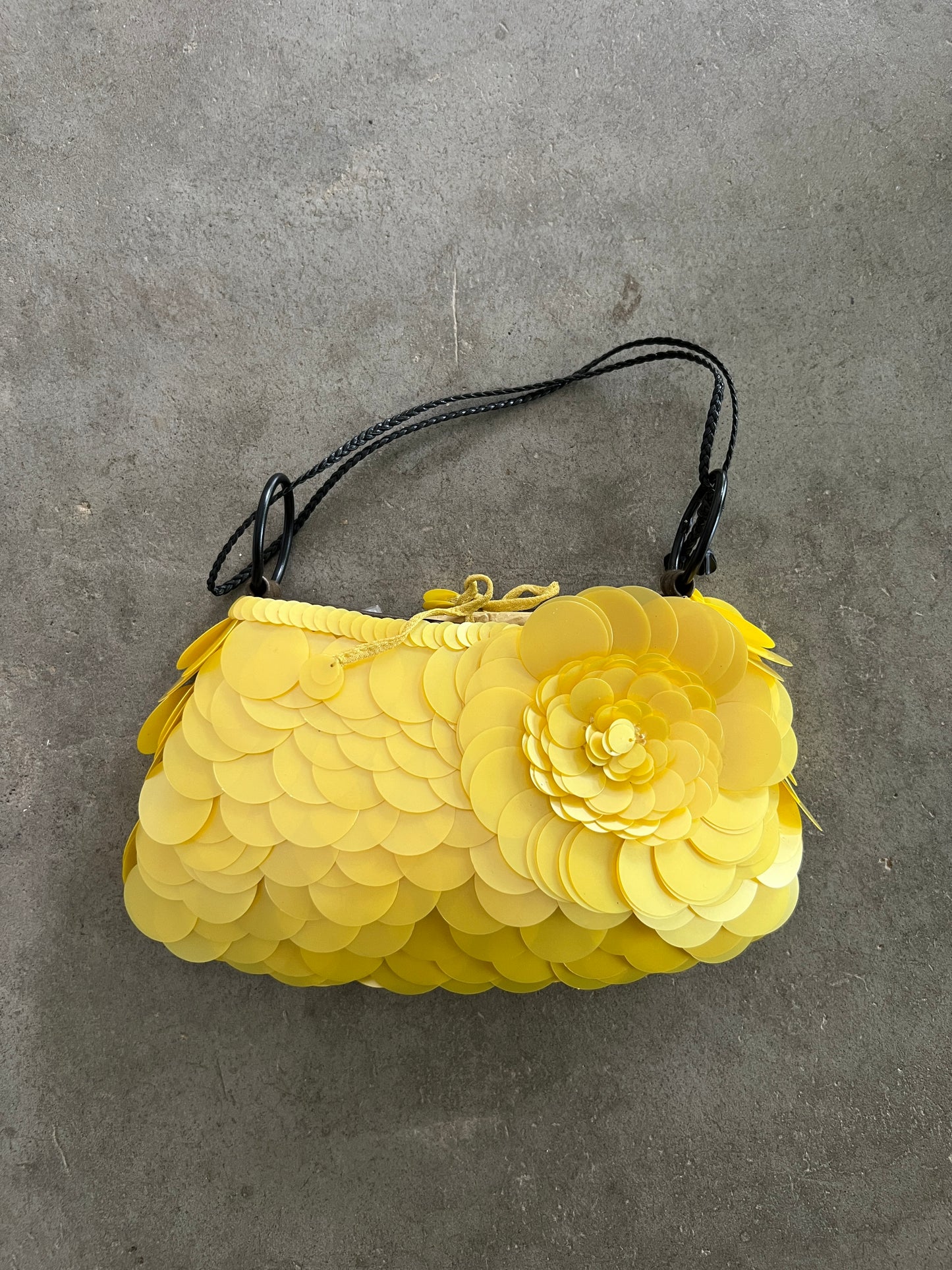 Yellow Sequin Rose Bag
