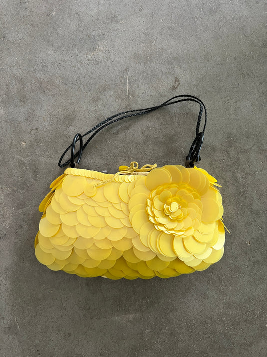 Yellow Sequin Rose Bag