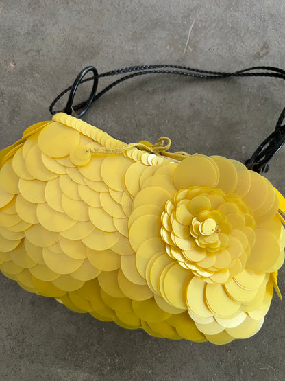 Yellow Sequin Rose Bag