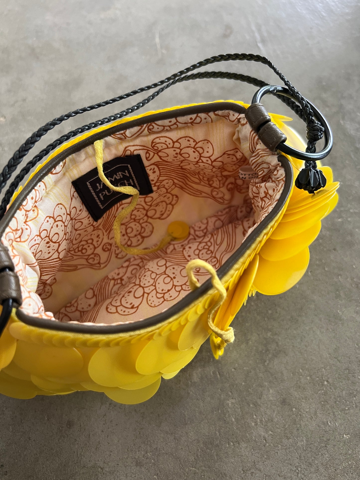 Yellow Sequin Rose Bag