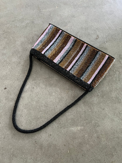 Striped Beaded Bag