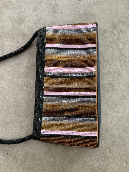 Striped Beaded Bag