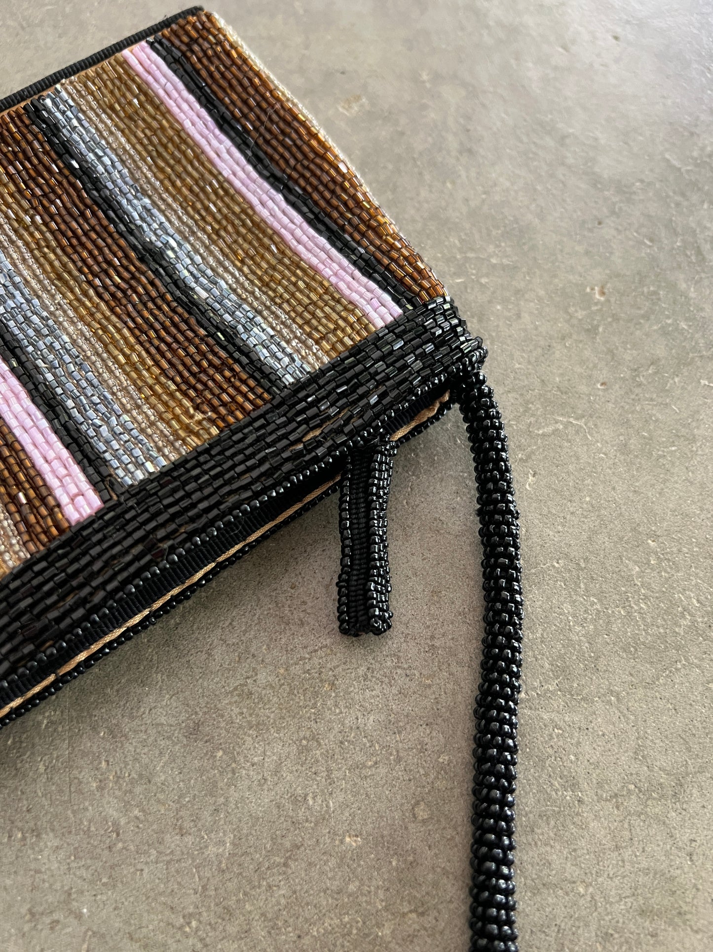 Striped Beaded Bag