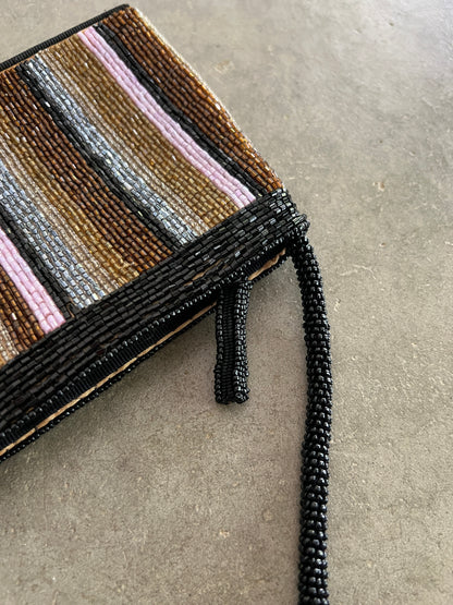 Striped Beaded Bag