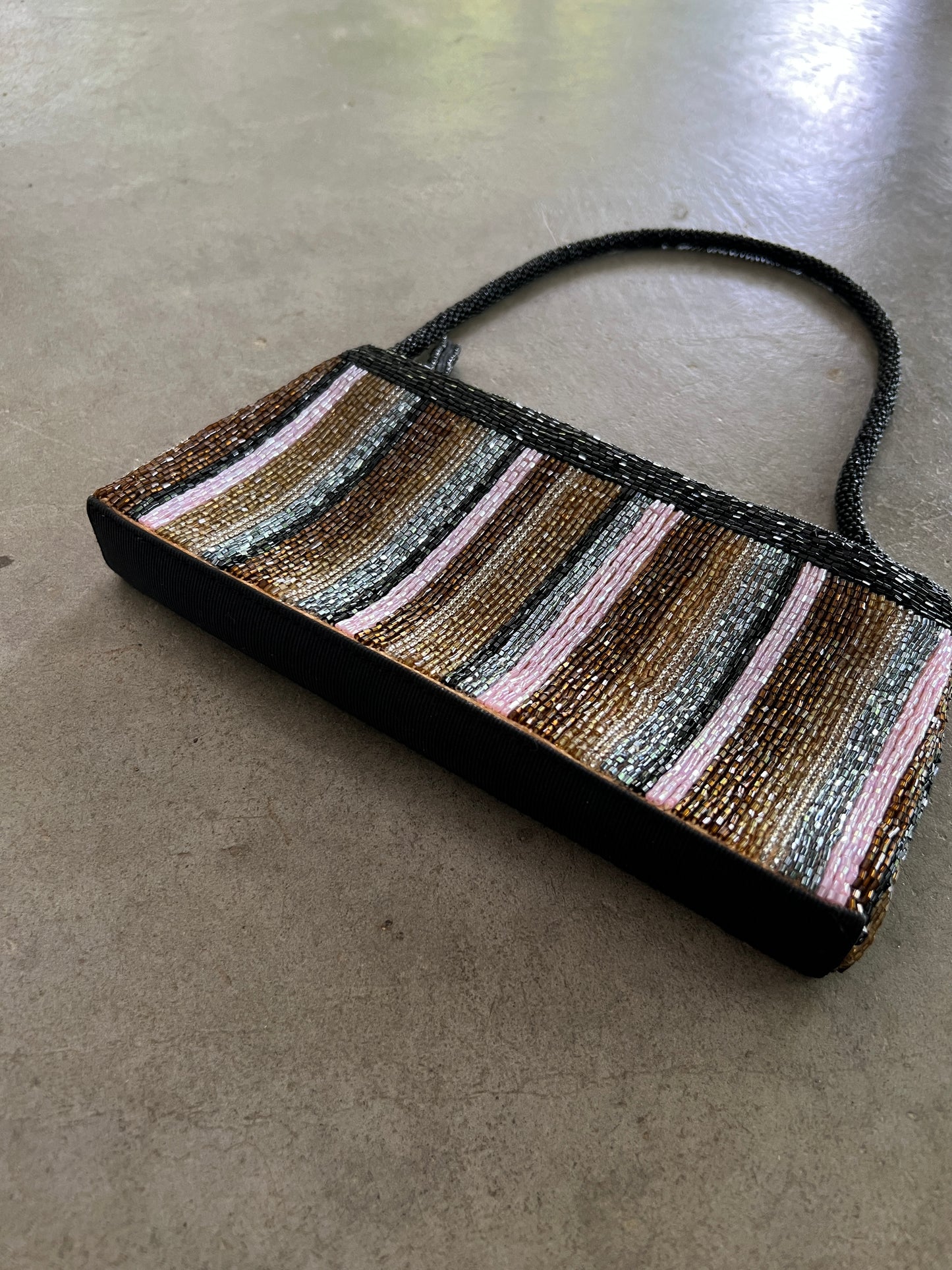 Striped Beaded Bag