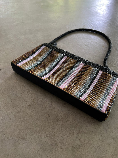 Striped Beaded Bag