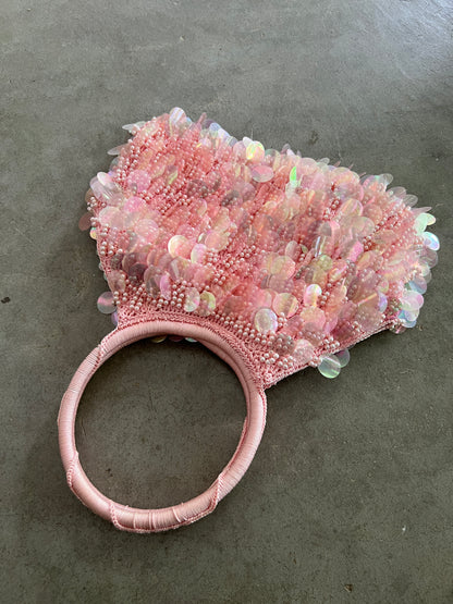 Pink Sequin Crochet Bag